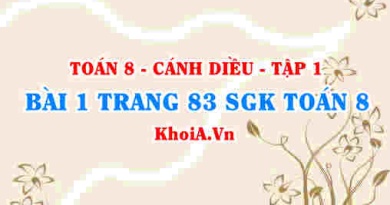 Bài 1 trang 83 SGK Toán 8 tập 1 Cánh Diều